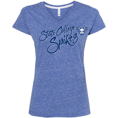 State College Spikes Women's Mascara V-Neck Tee